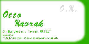 otto mavrak business card